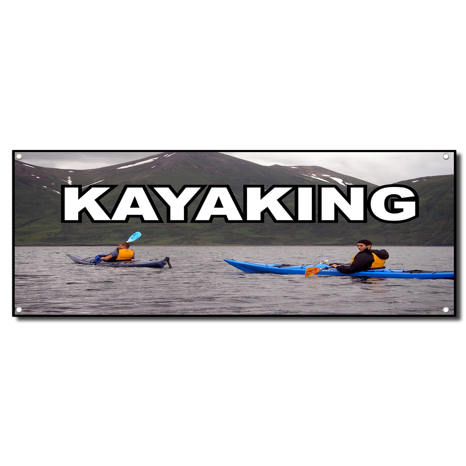 Kayaking Sports Vinyl Banner Sign W/ Grommets 2 ft x 4 ft