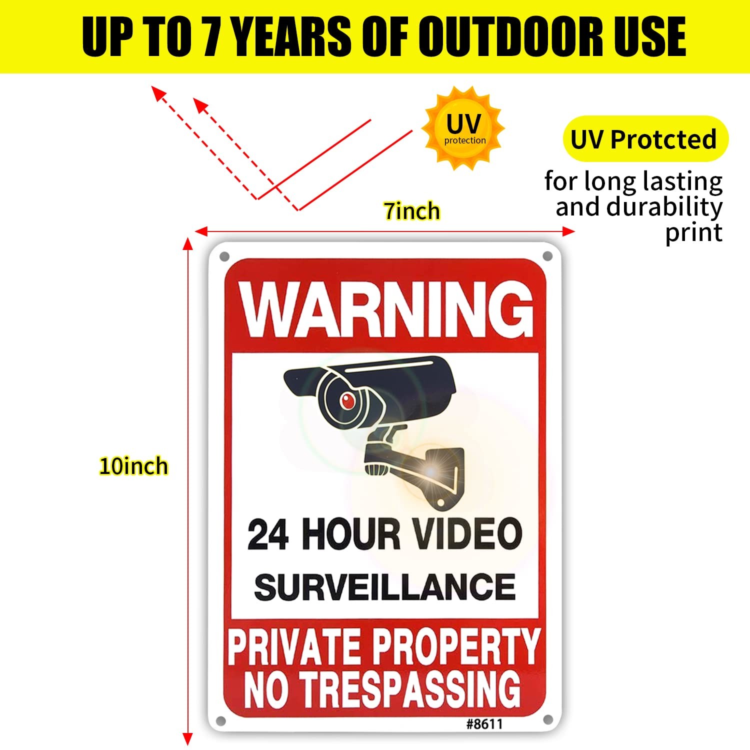 4Pack No Trespassing Signs Private Property, 10×7 Inch Heavy Duty RustFree Al…