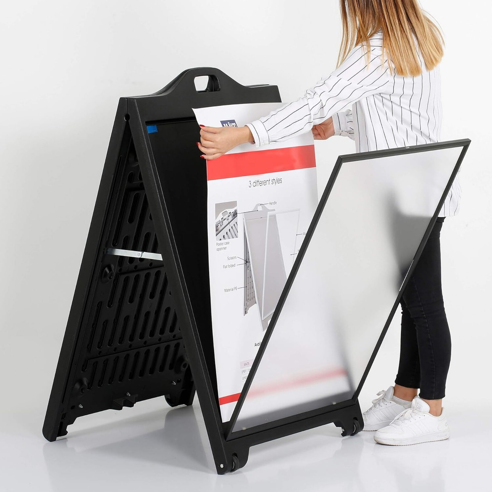 Double Sided Black A-Frame Sandwich Board Street SignPro 24×36″ (Lot 3)
