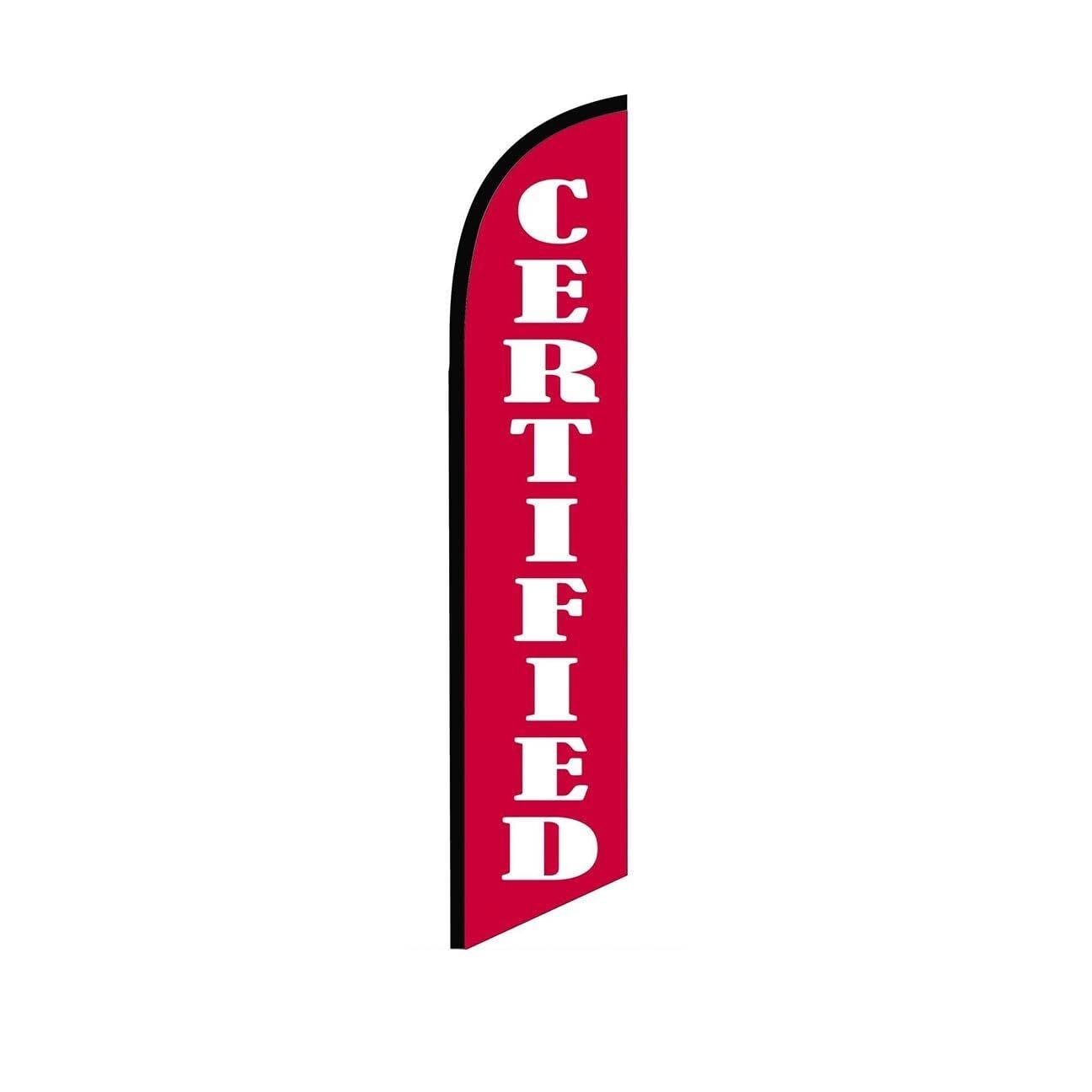 Certified Red Swooper Flutter Feather Flag | 3ft W x 11.5ft Tall