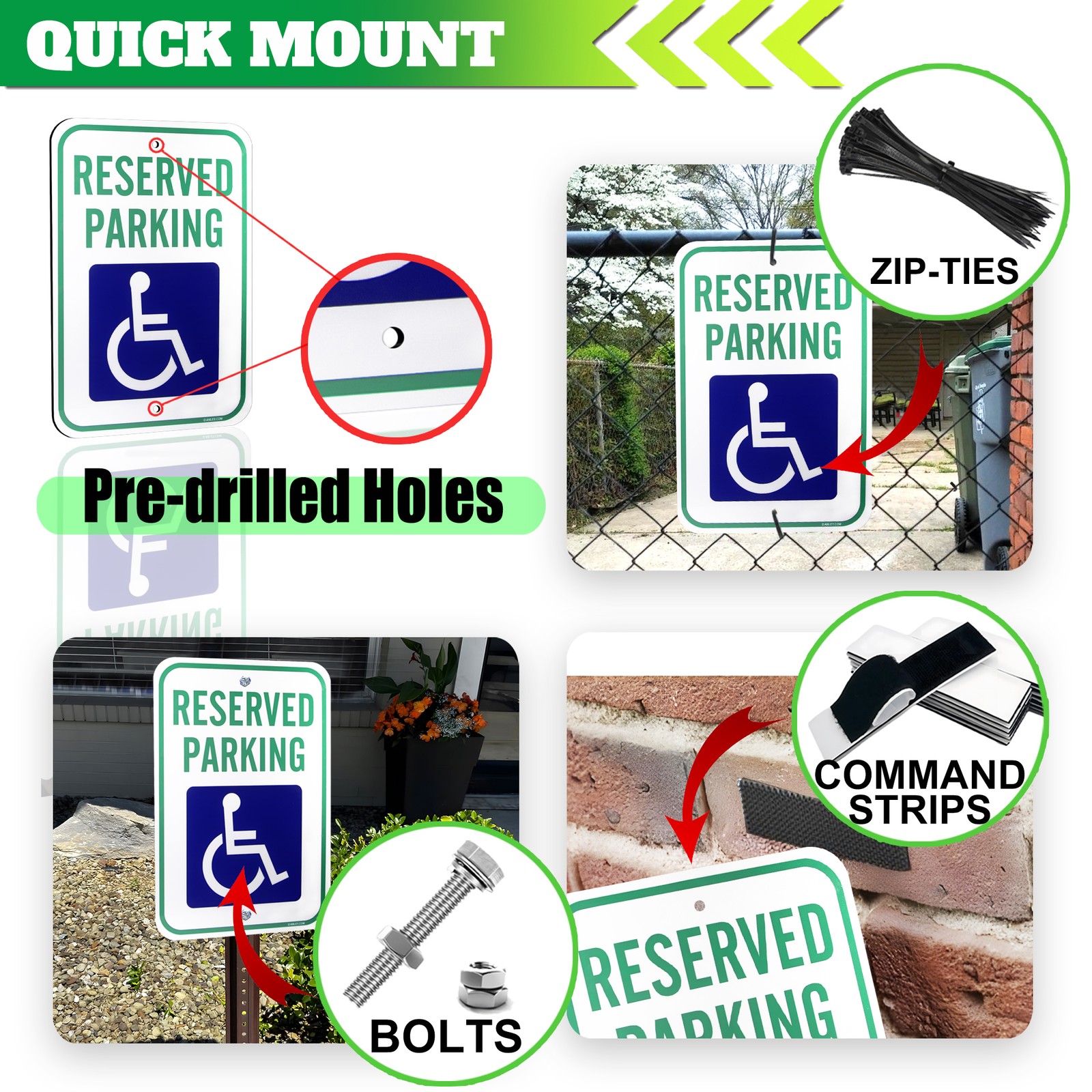 Anley Handicap Parking Sign 18 X 12 In – 40 Mil Thick Rust-Free Aluminum