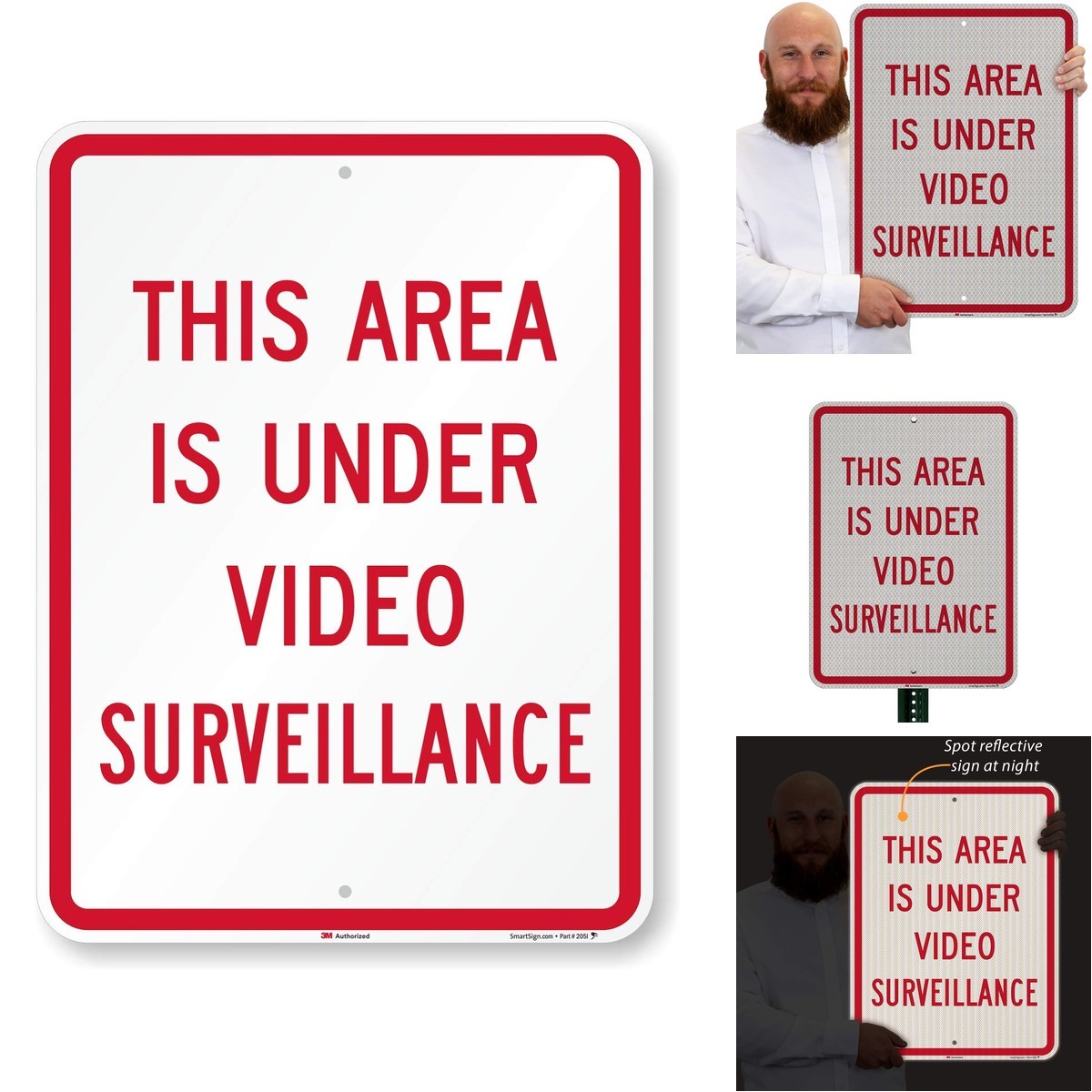 SmartSign This Area Is Under Video Surveillance Sign 18×24 3M High Intensity