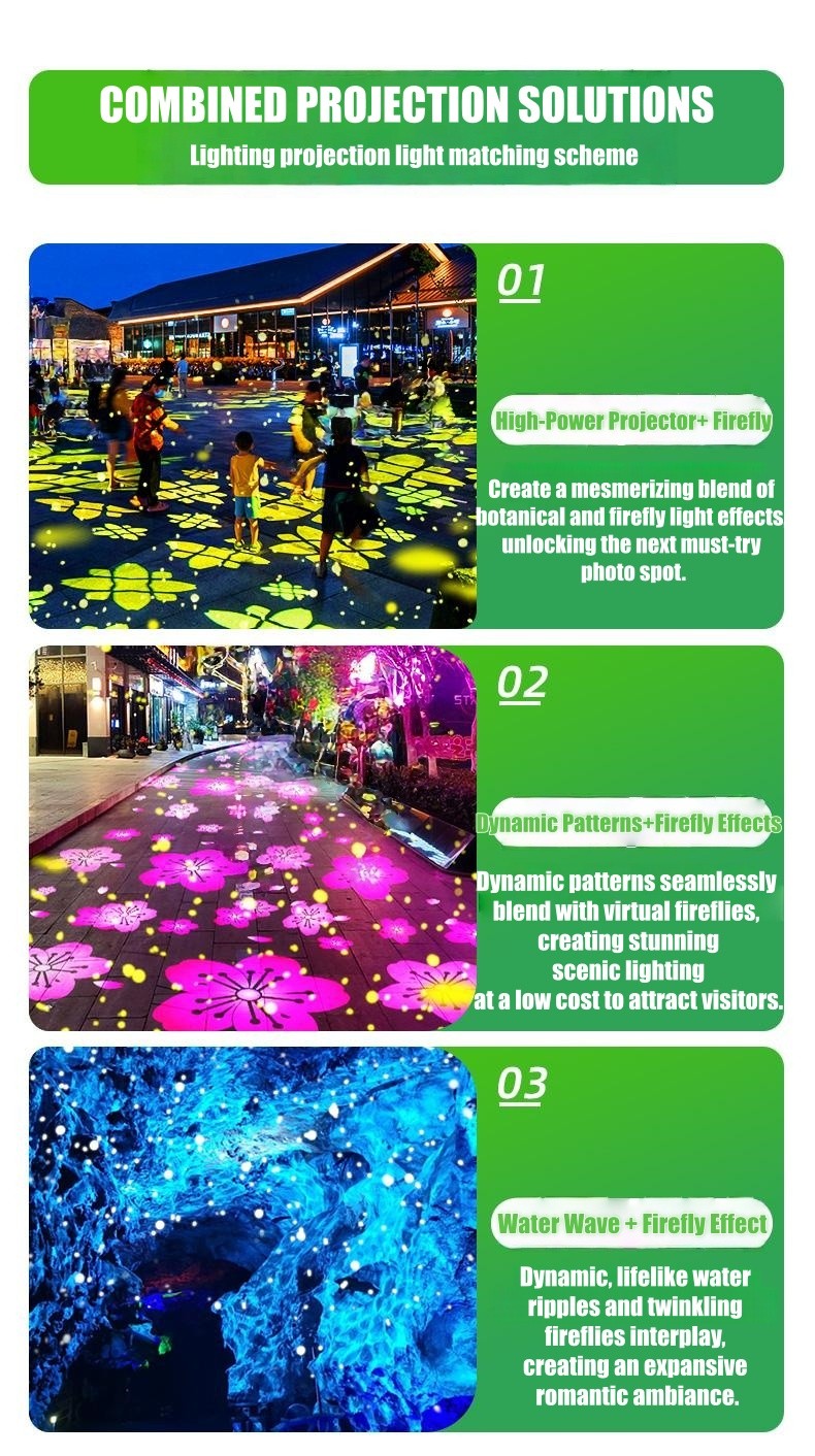 Outdoor Dynamic Firefly Laser Starry Sky Projection Light for Garden Landscape
