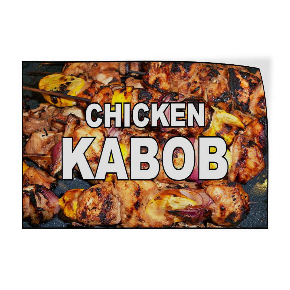 Decal Stickers Chicken Kabob Food Fair Restaurant Cafe Market Store Sign Label