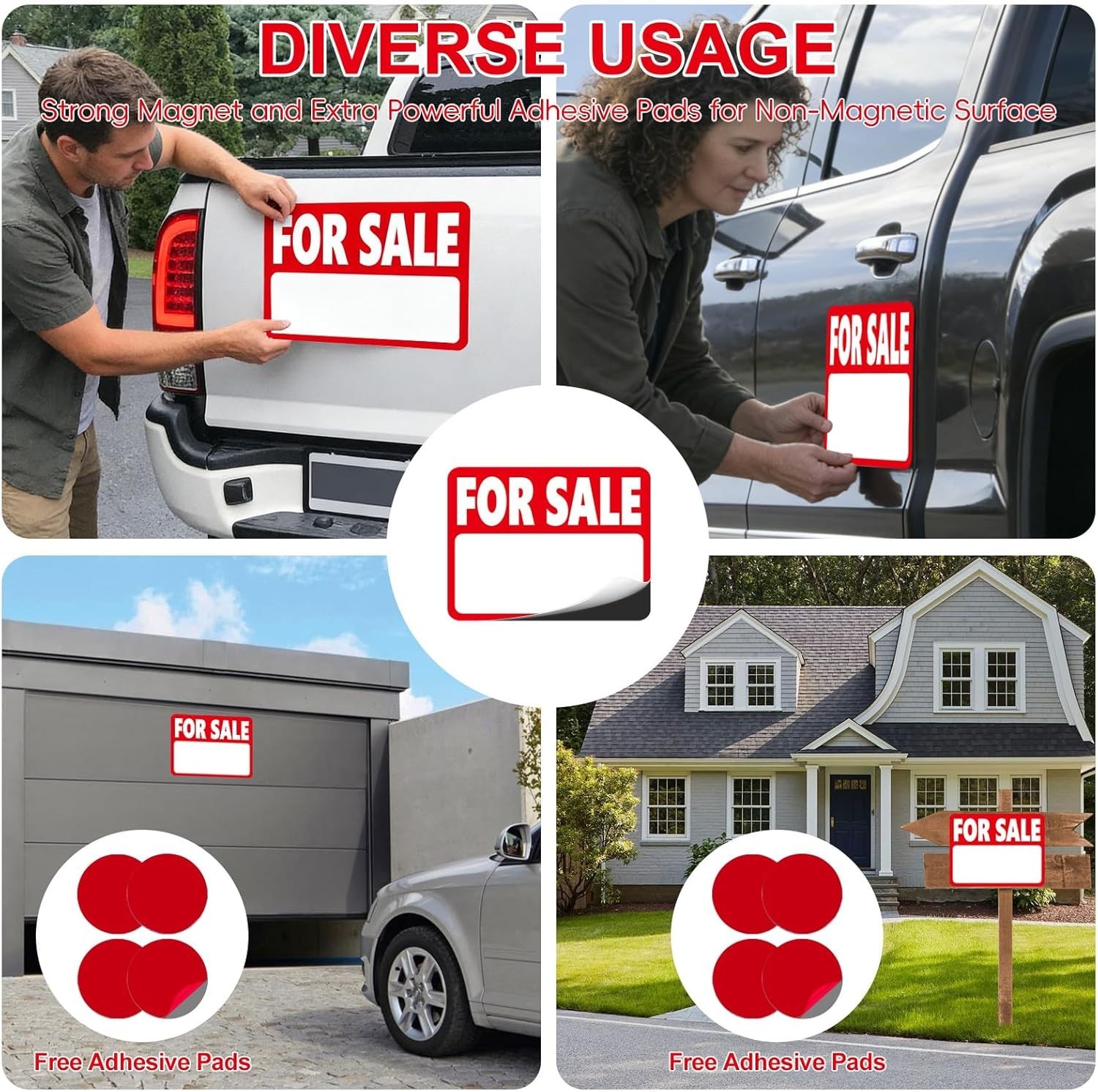 2 Pcs Magnetic for SALE Signs for Vehicles, for SALE Sign Car, Magnet Signs for