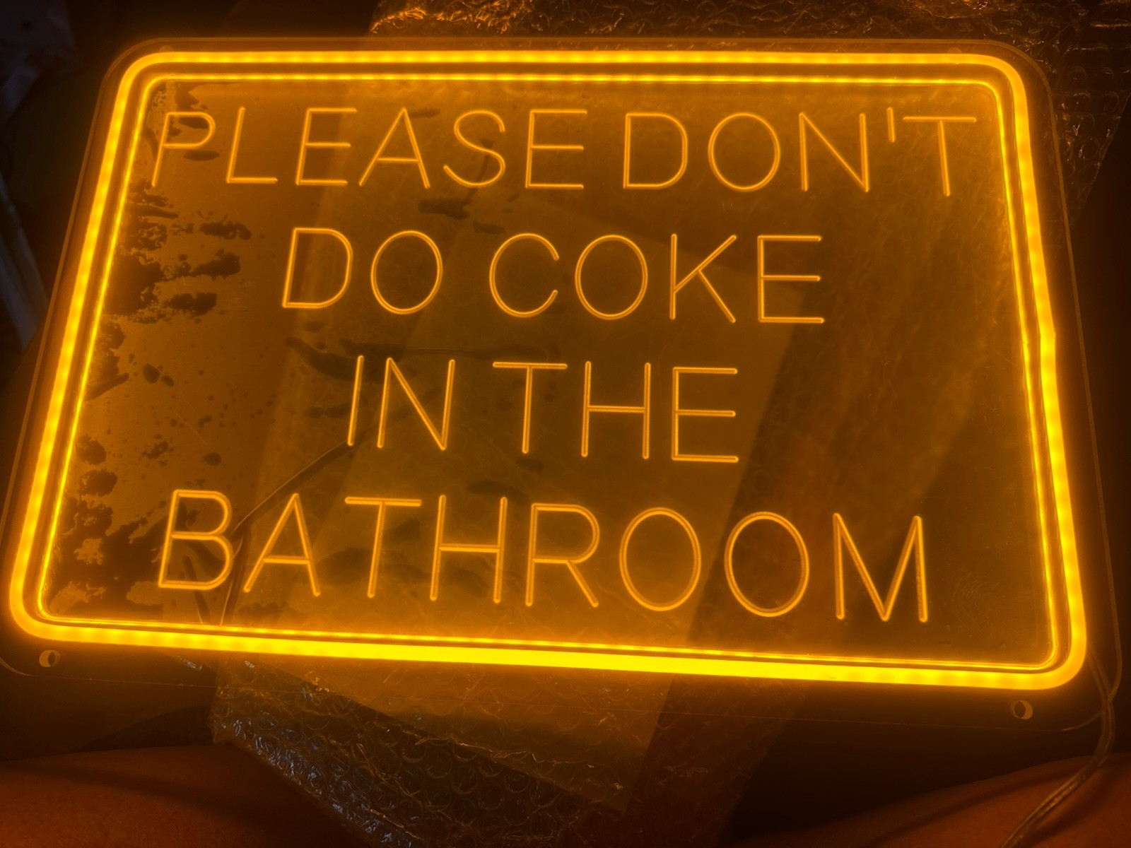 DONT COKE IN THE BATHROOM LED sign (30x19cm) USB