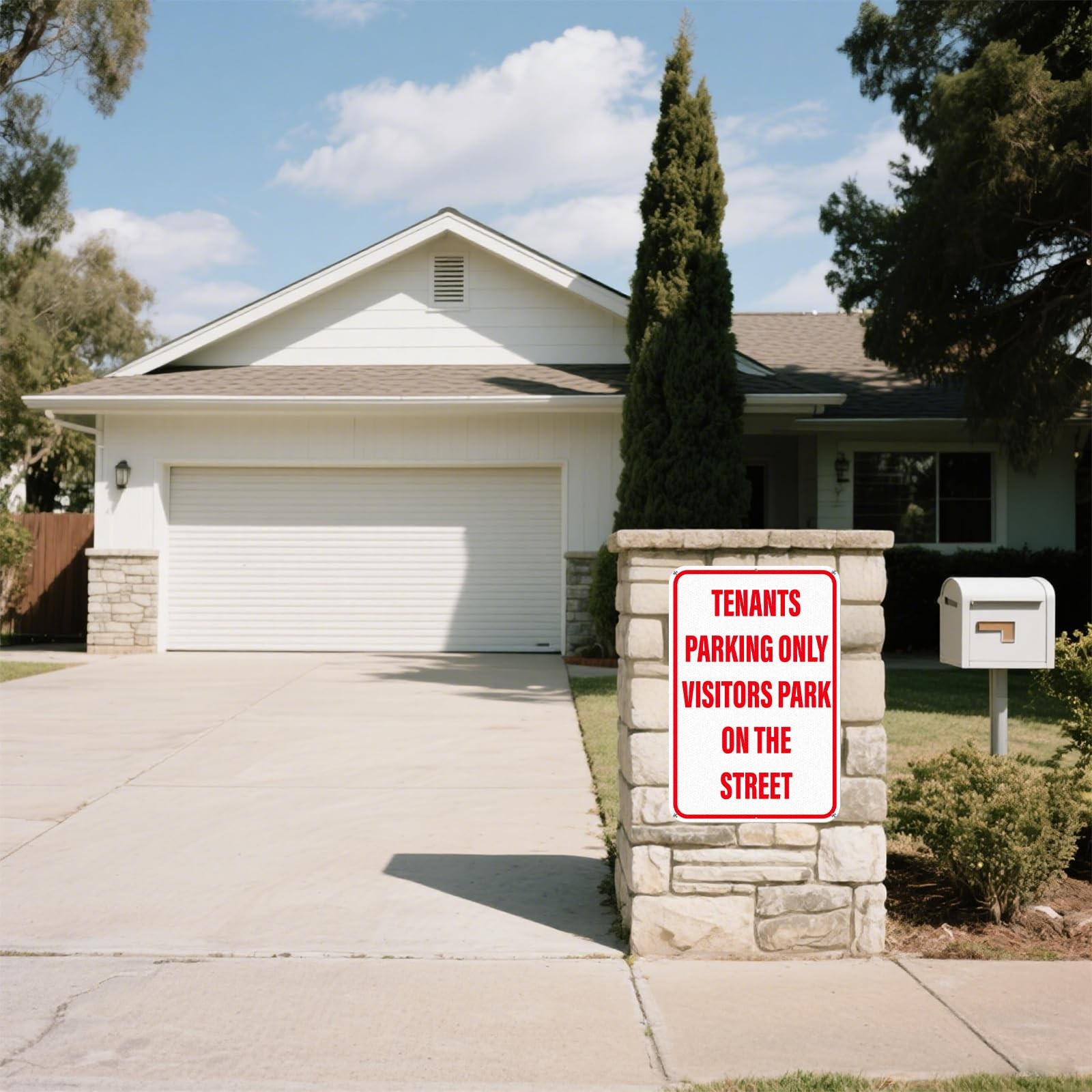 2 Pack Tenants Parking Only Sign Visitors Park On Street 12×18 Inch Aluminum