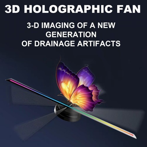 3D Holographic Projector 244-LED Hologram Fan Advertising Player Kit w/ Control!