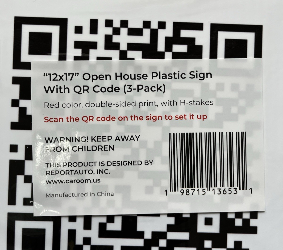 12” x 17” Open House Signs for Real Estate (3-Pack)
