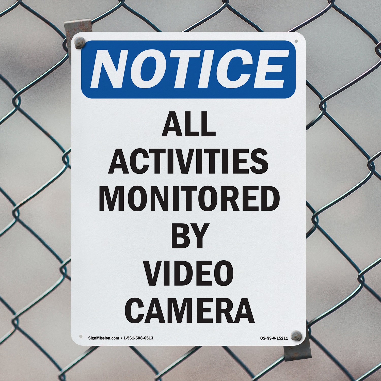 All Activities Monitored By Video Camera OSHA Notice Sign, Decal 5 or 10 Pack