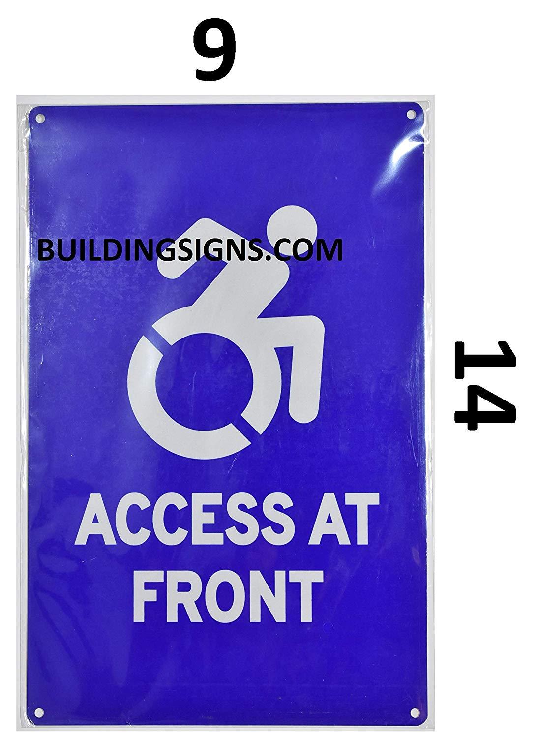 Access at Front Sign(Aluminum Reflective, Rust Free, Blue 9X14)-…-REF24-1027