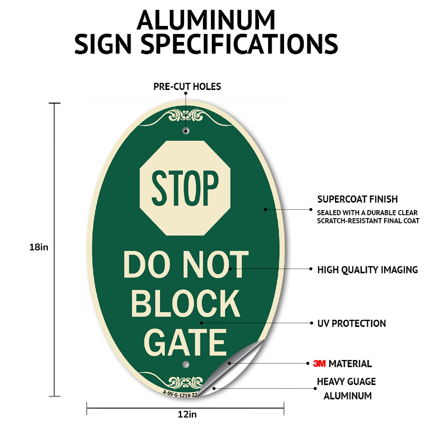Private Drive Sign Private Drive – Residents Only Not A Thru Street 12″ x 18″