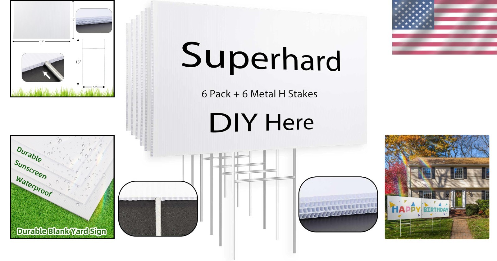 Customizable 17×12″ White Yard Signs – Ideal for Decoration & Instructions!