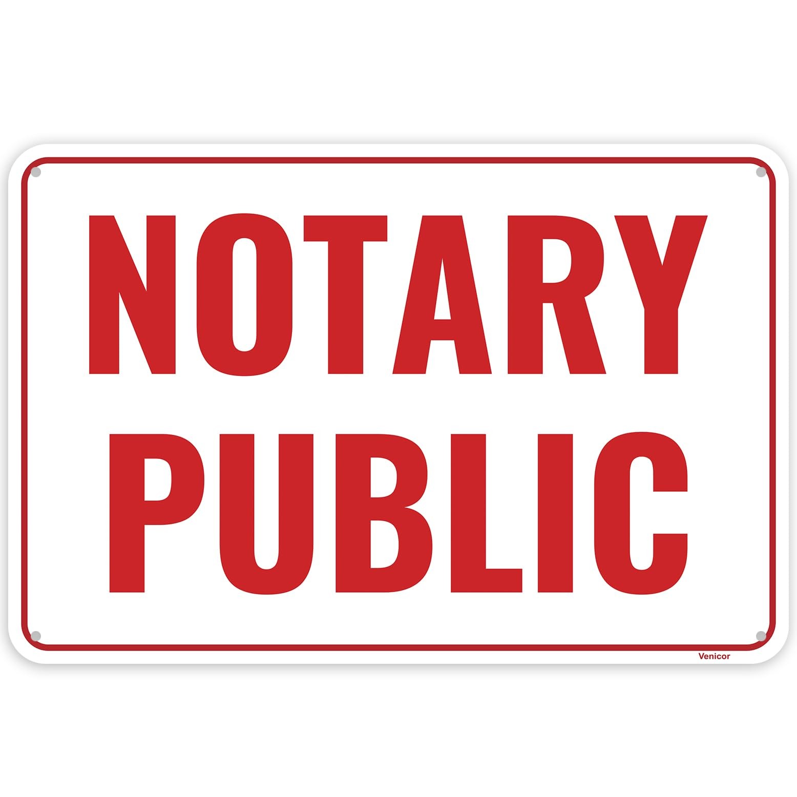 1PC Notary Public Sign Aluminum Wall Plaque 12×8 Inches Office Signboard