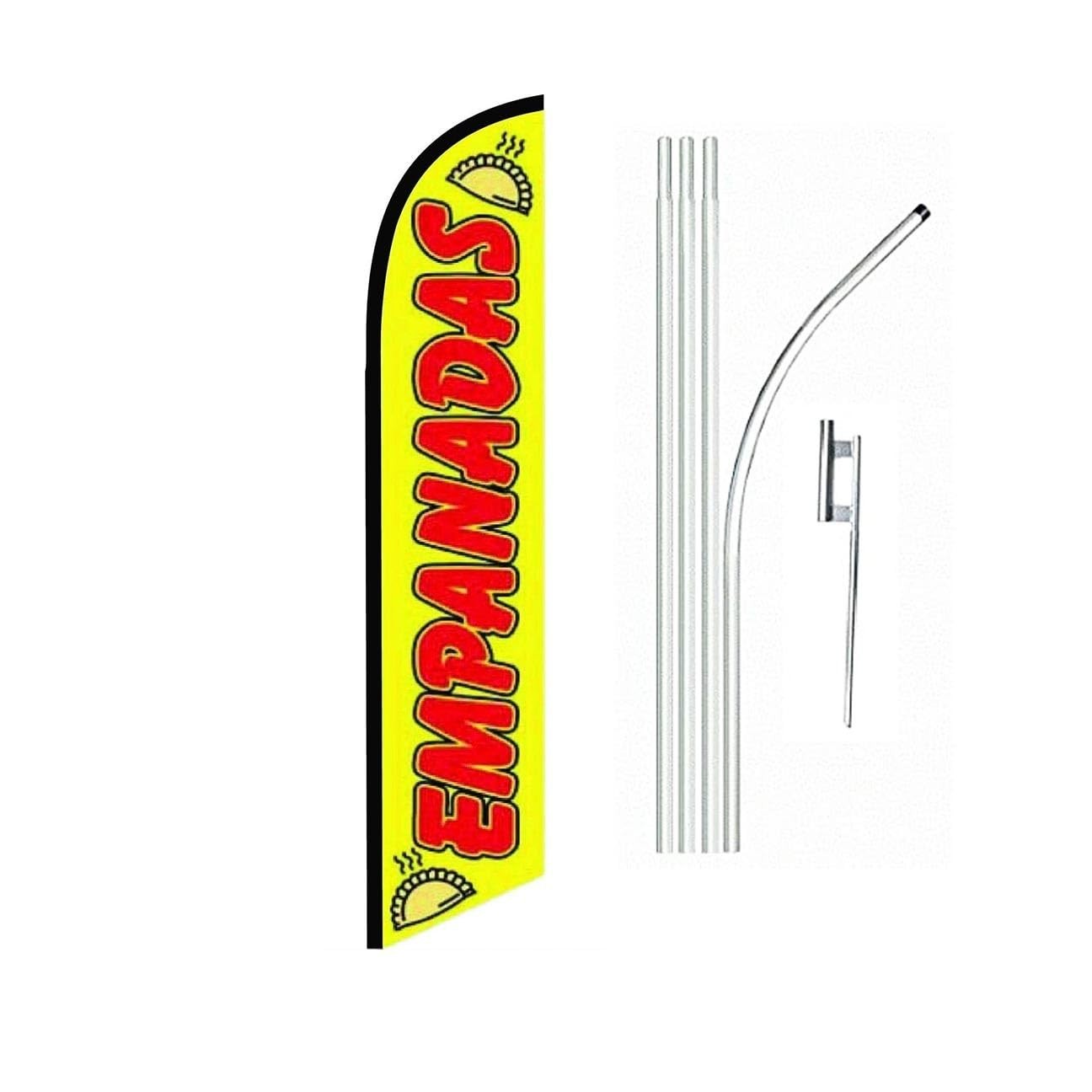 Empanadas Yellow Swooper Flutter Feather Flag | 3ft W x 11.5ft Tall