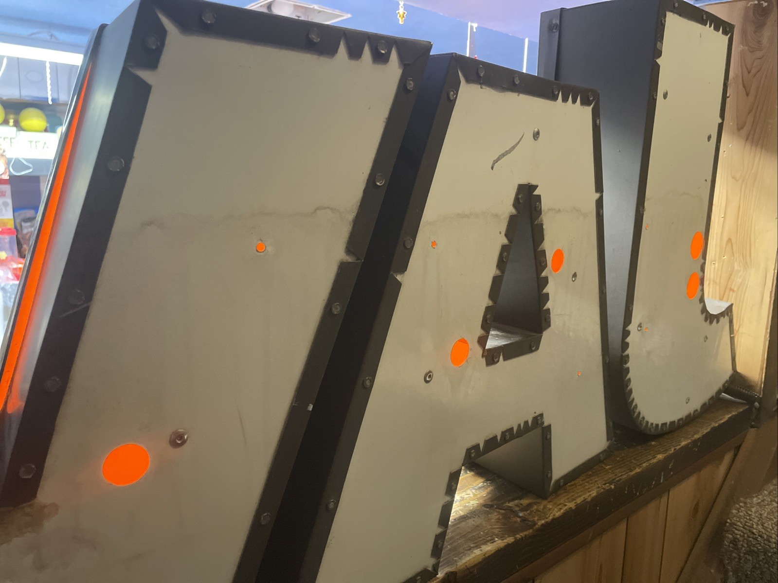 Commercial Marquee Letter Orange Java Letters Possible To Light Lights Not In
