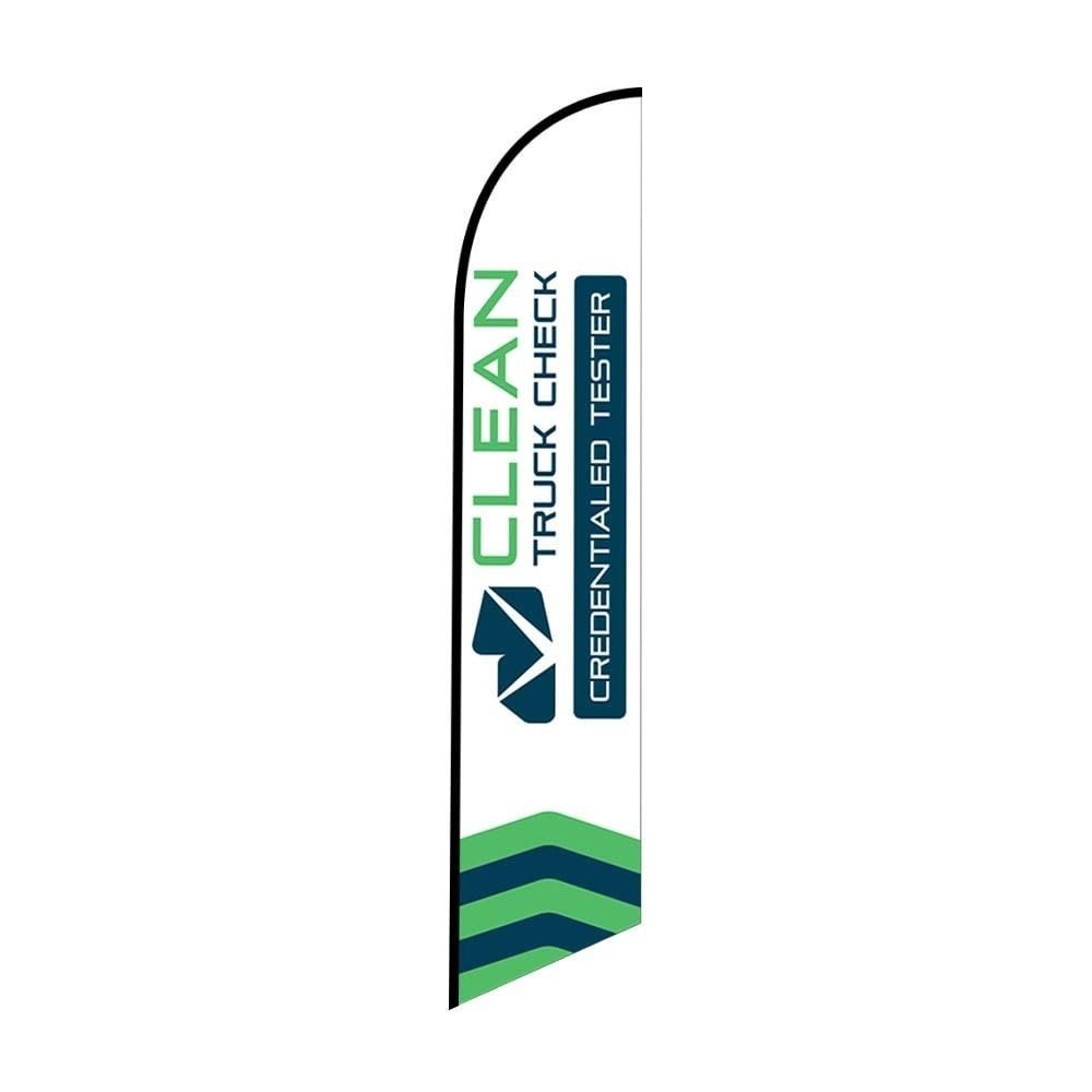 CLEAN TRUCK CHECK Credentialed Tester 12FT Tall Swooper Feather Flag with…