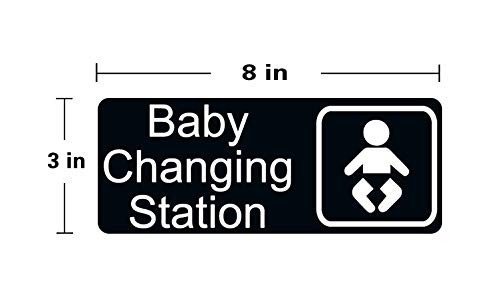 New Baby Changing Station Sign English Symbol Black Men Women 8×3 Inch