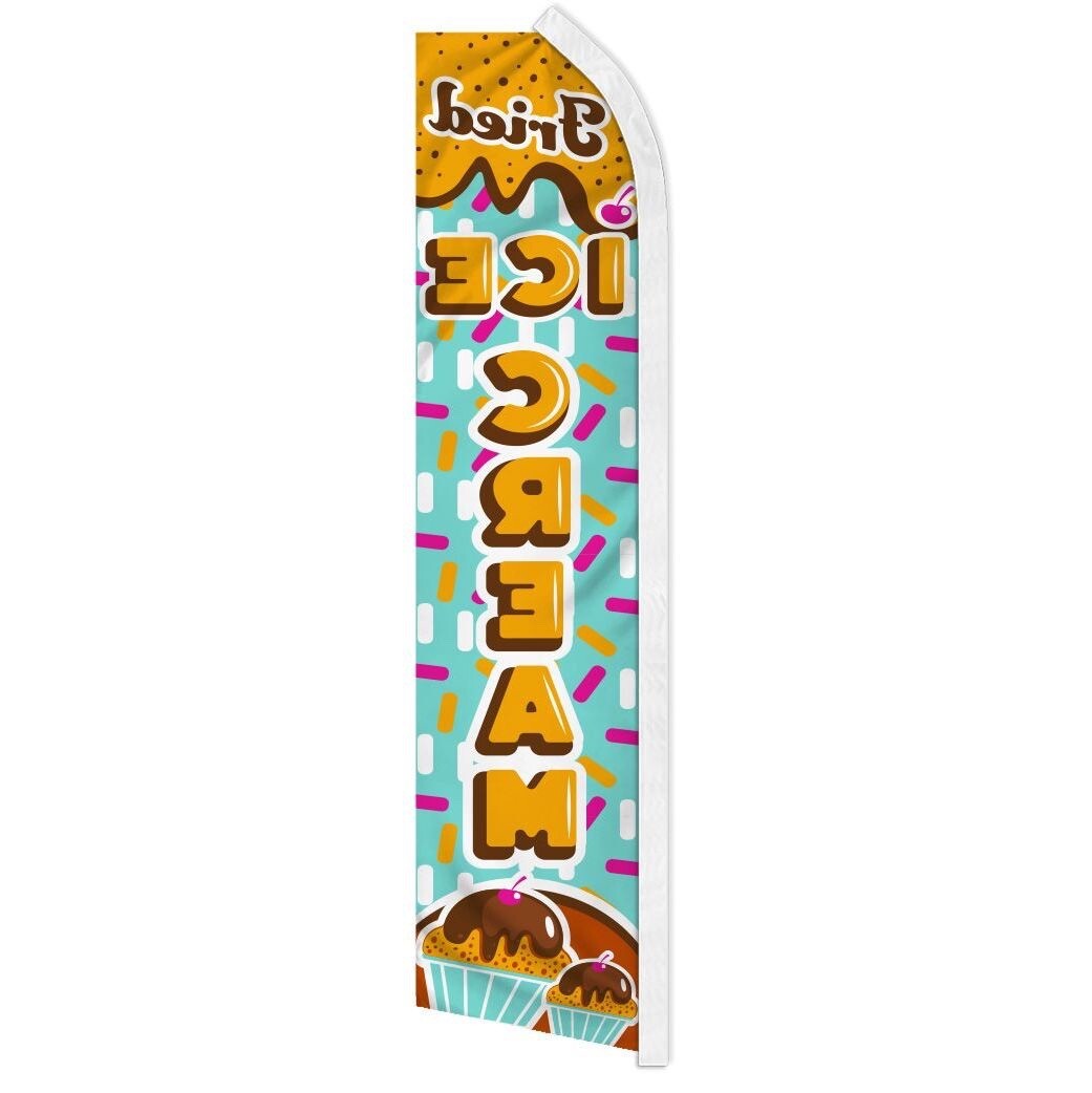 FRESH ICE CREAM advertising super flag polyester banner sign *POLE NOT INCLUDED*