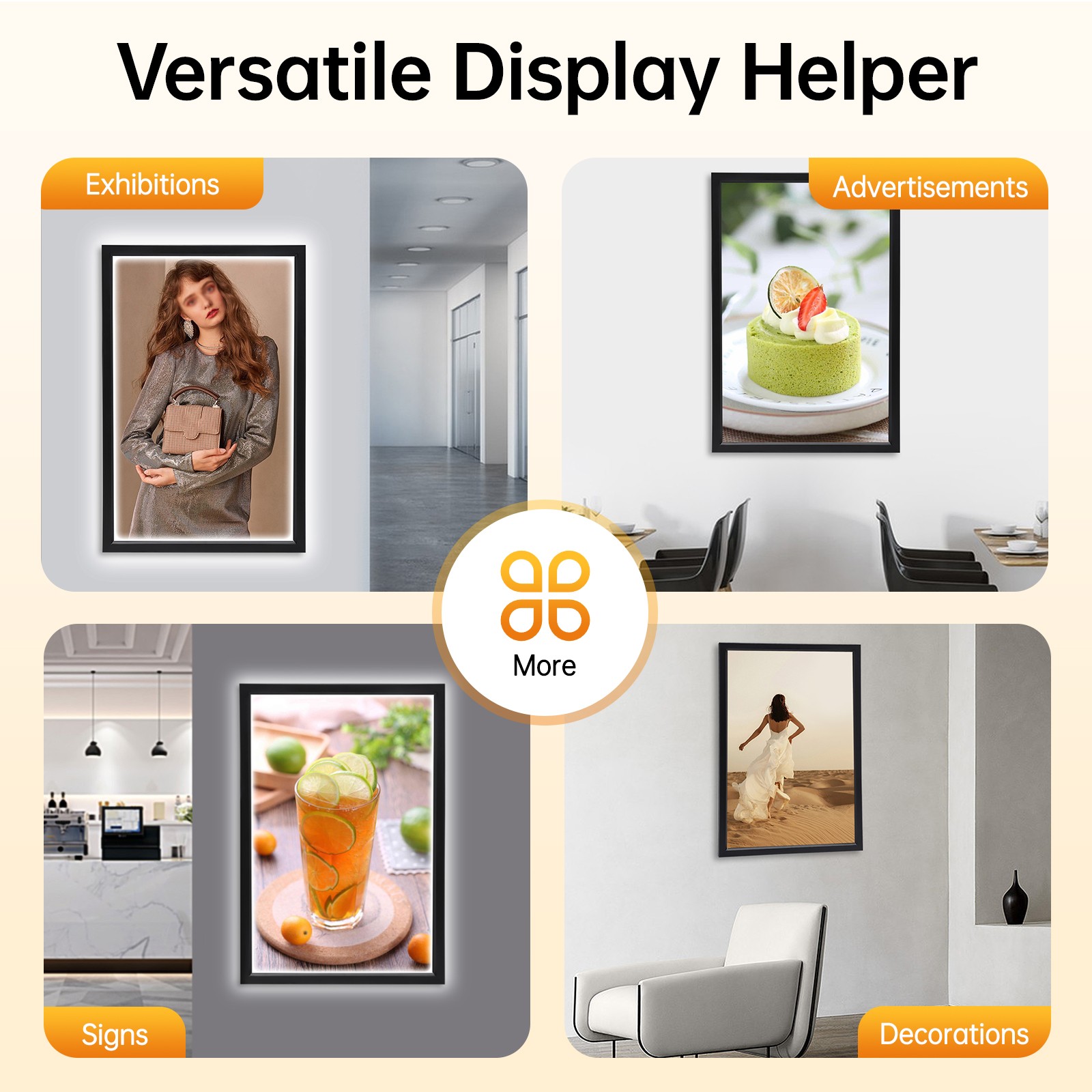 LED Light Box Backlit Movie Poster Art Picture Frame Advertising Display 18″x24″
