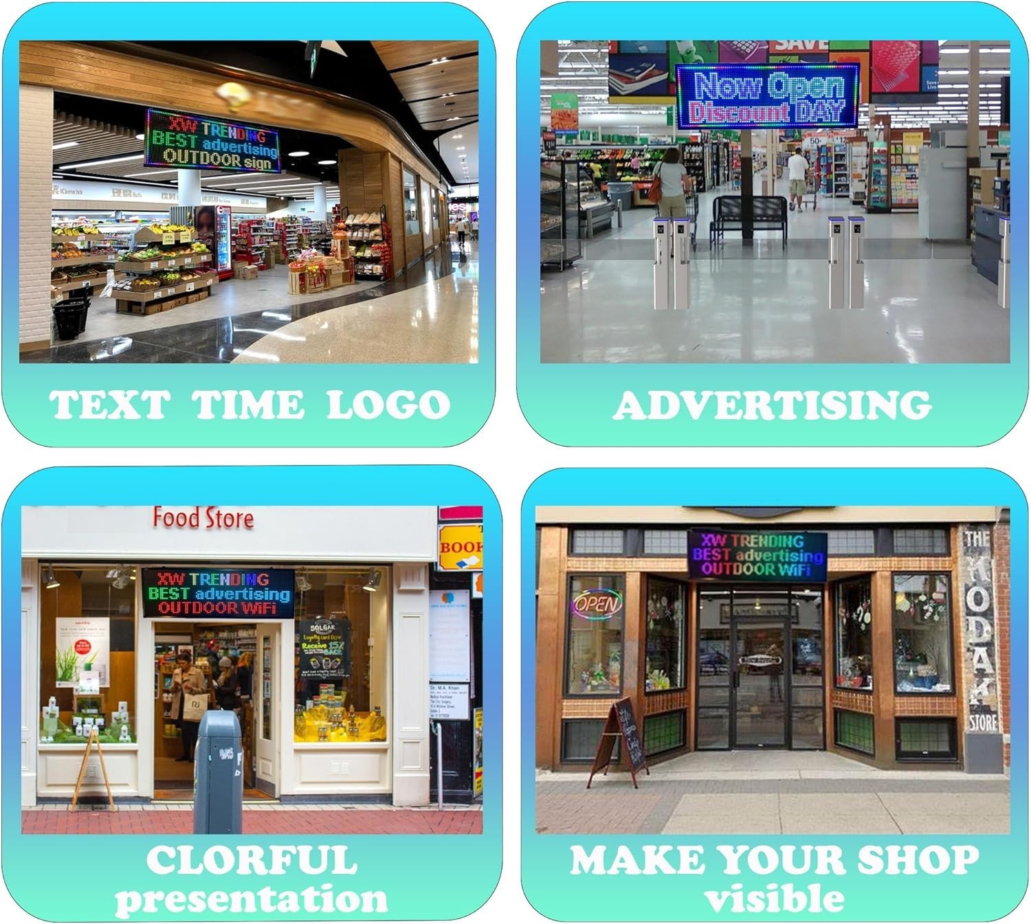 LED Sign Scrolling 40 x 14 WiFi Programmable Indoor Outdoor RGB perfect tool