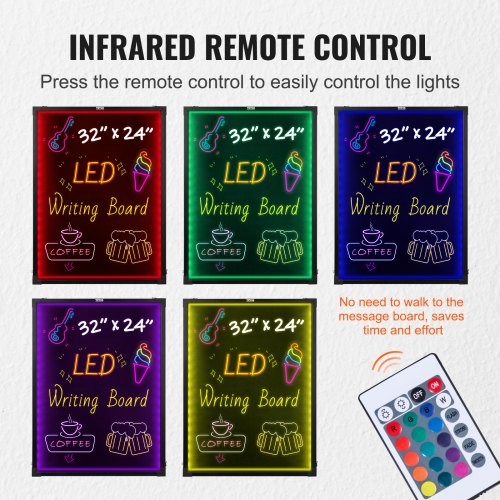 LED Message Writing Board 32″x24″ Illuminated Erasable Lighted Chalkboard