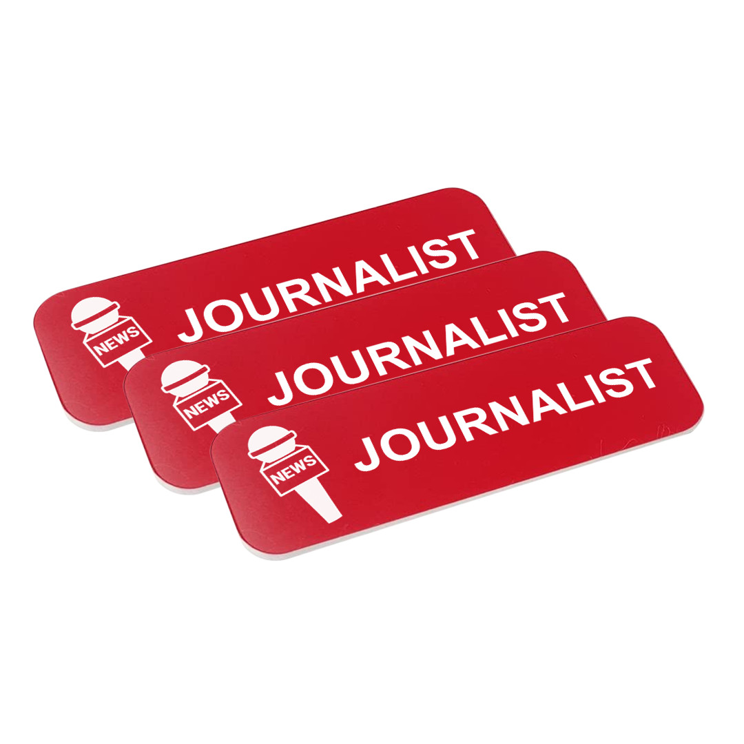 Journalist 1 x 3″ Name Tag/Badge, (3 Pack)