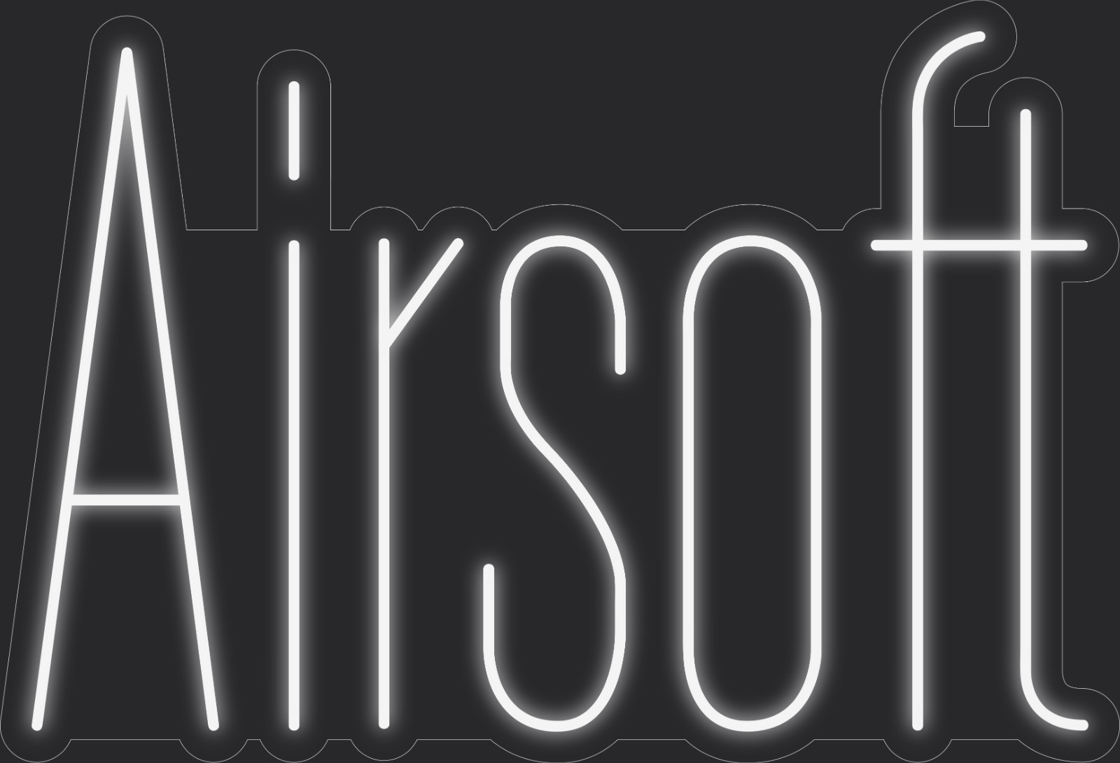 Airsoft Neon LED Sign Business Wall Decor Lighted Store Sign 36 x 24 in.
