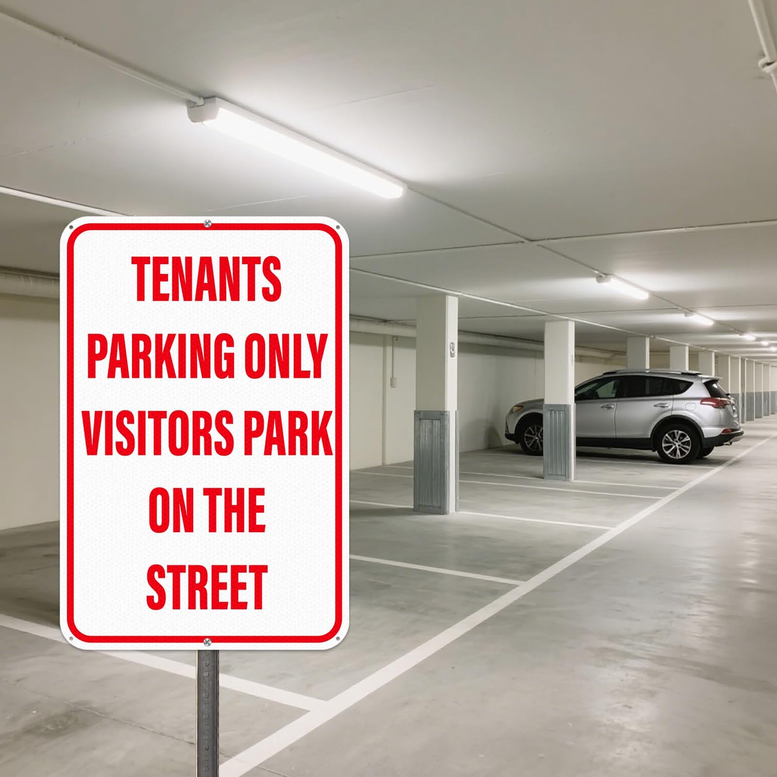 2 Pack Tenants Parking Only Sign Visitors Park On Street 12×18 Inch Aluminum
