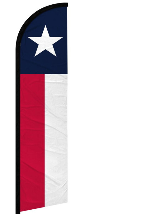 TEXAS Windless Swooper Feather Flag 2.5×11.5 ft Tall Large Banner Sign gf