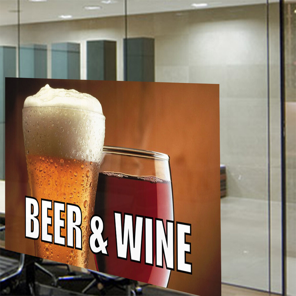 Decal Stickers Beer & Wine Outdoor Advertising Printing Vinyl Store Sign Label