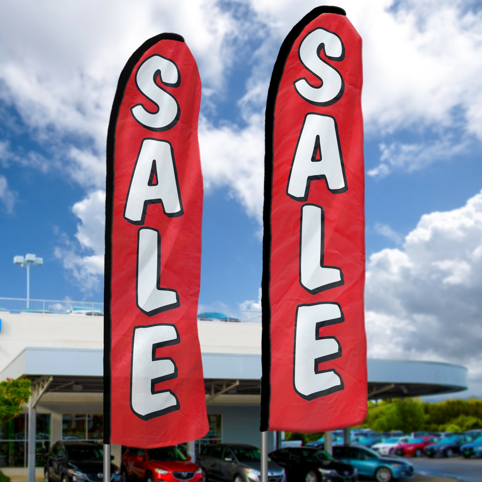 EZ Line Used Car Dealership Carlot Swooper Feather Flag Dealer 3 Large Flag Kit
