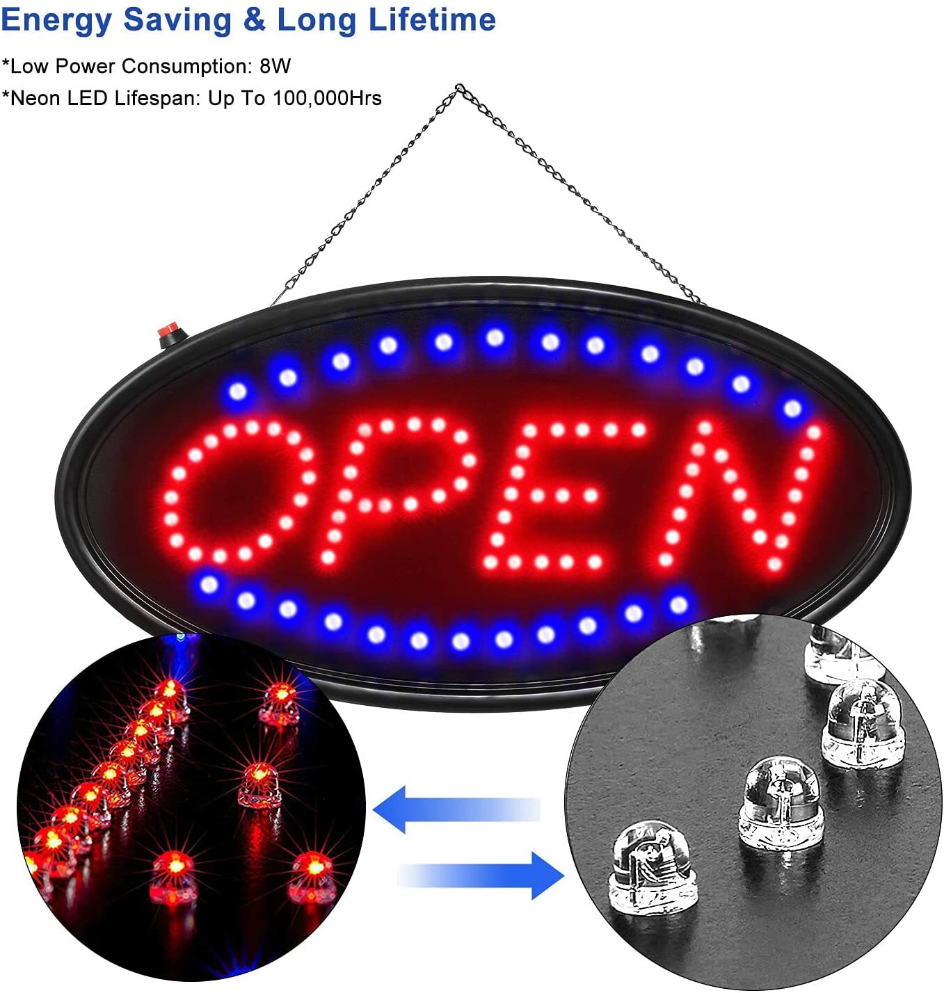 LED Open Sign Business Open Sign Advertisement Board for Business/Shop/Bar/Hotel