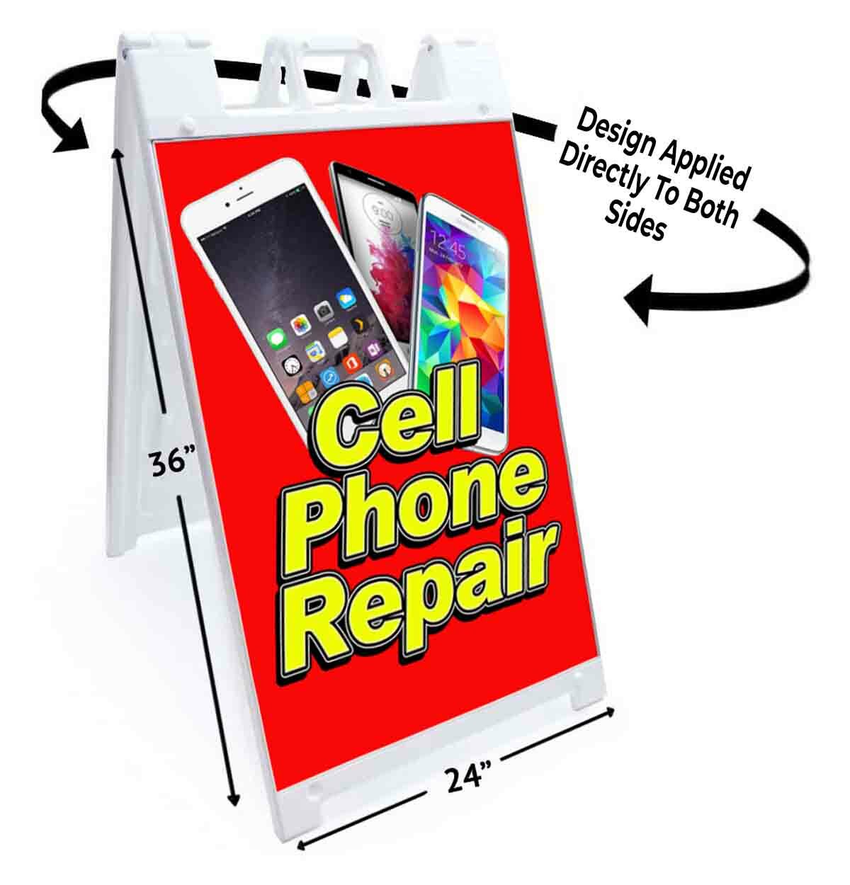CELL PHONE REPAIR Signicade 24×36 A Frame Sidewalk Sign Double Sided TECHNOLOGY