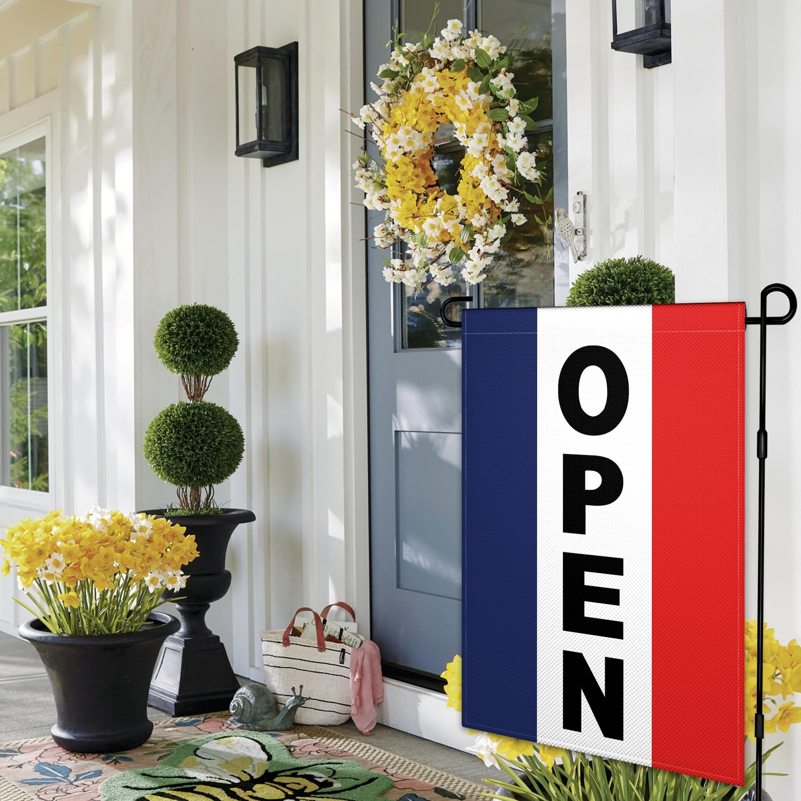Open Flags for Business Sign 12×18 Inch Double Sided Open Garden Flag 3 Ply Fabr