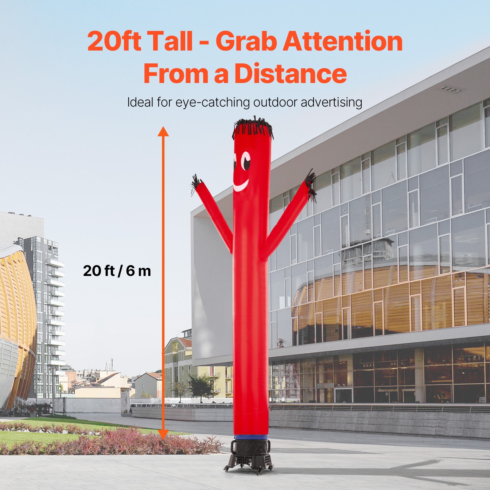Uimoso 20 ft Wacky Waving Inflatable Tube Man with 1 HP Blower Fan