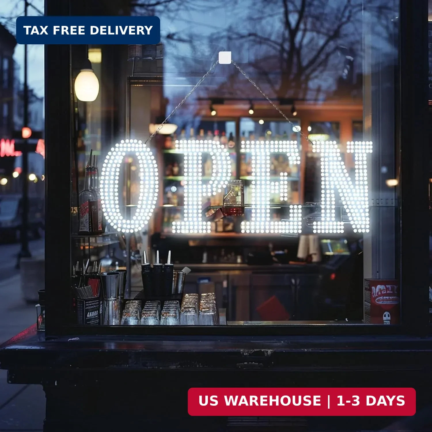 LED Open Signs for Business, 30” x 10″ Large Bright Flashing Open Sign with Rem
