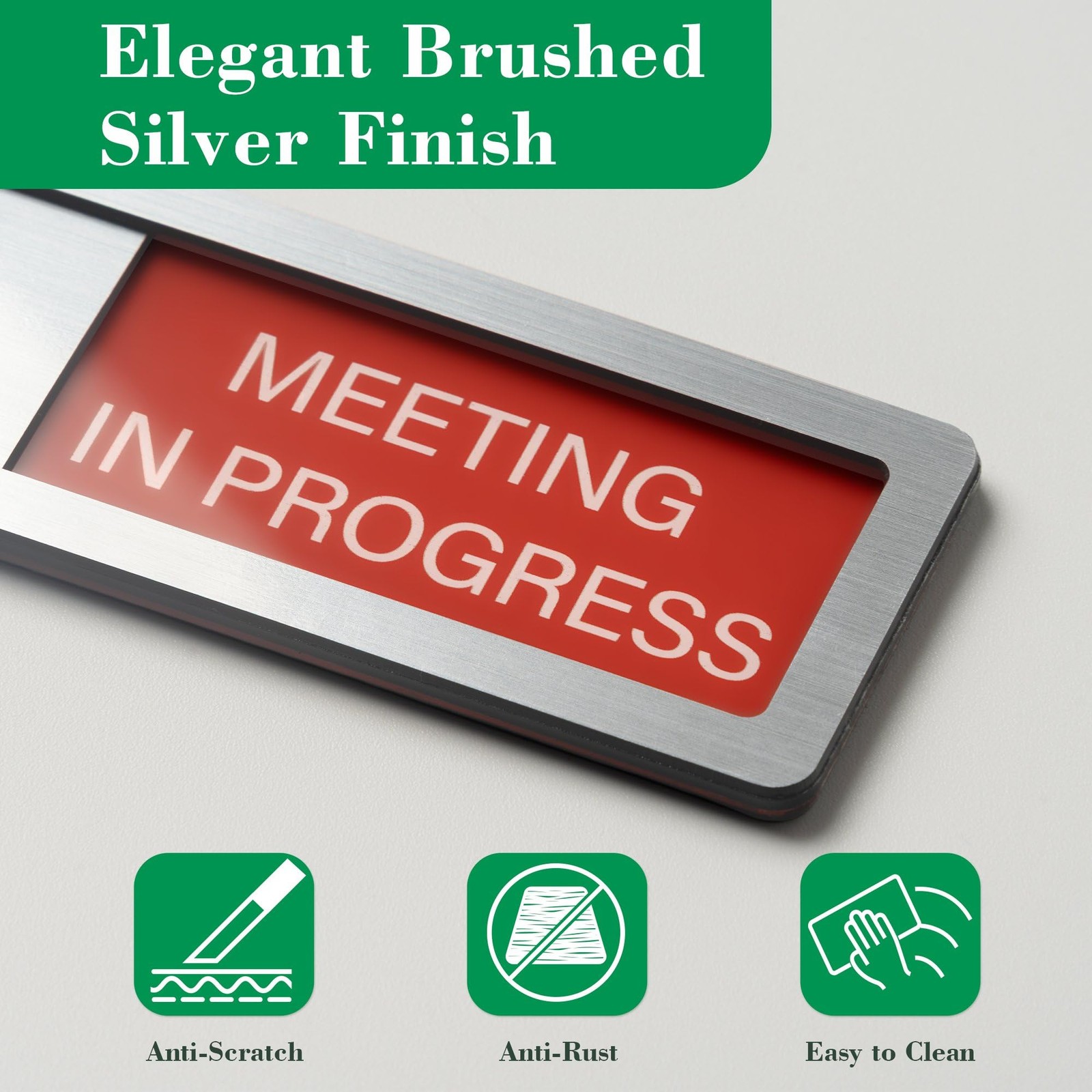 Meeting in Progress Door Sign, Vacant Occupied Signs, Magnetic Office Door Si…