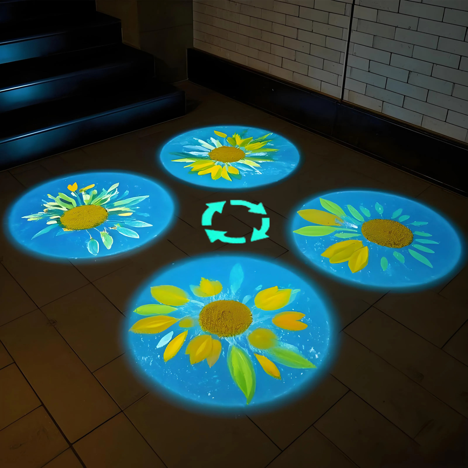 160W Custom 4-Image Outdoor Logo Projection Lamp Waterproof LED Gobo Projector