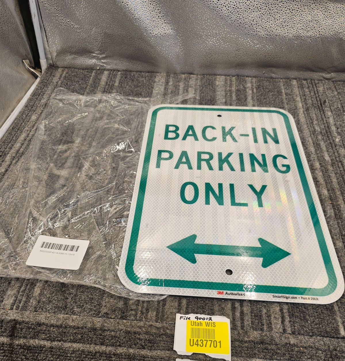 (QTY 2) SmartSign 3M 12×18 Back-In Parking Only Sign 12×18 inch Green White