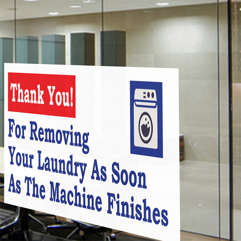 Decal Stickers Thank You Removing Laundry Laundromat Vinyl Store Sign Label