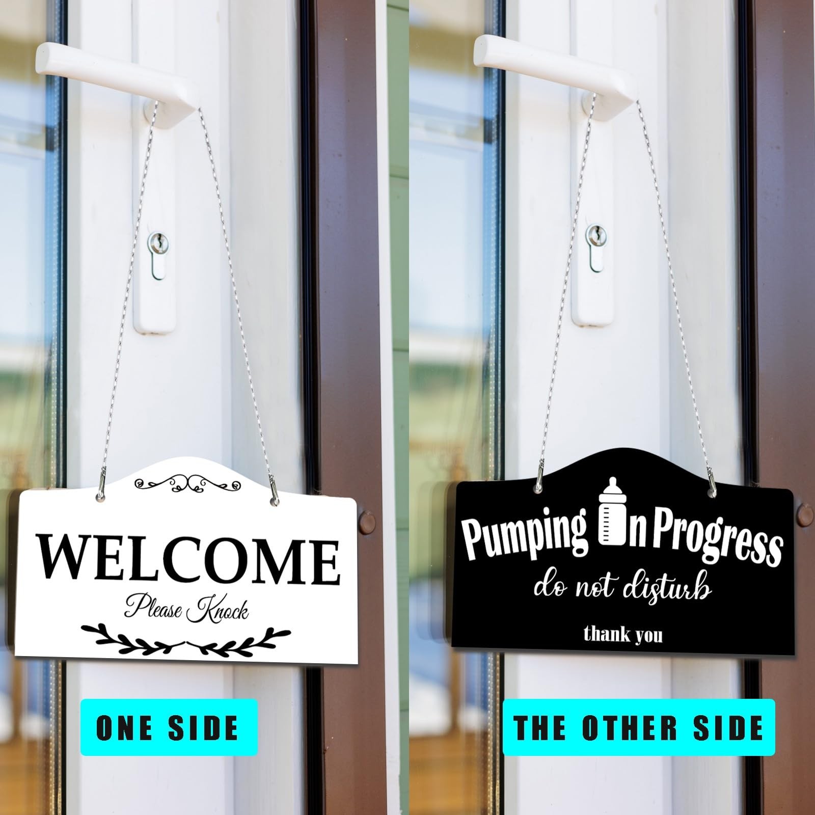 9×5.35 Inch “Pumping in Progress” Hanging Door Sign for Mom’s Privacy
