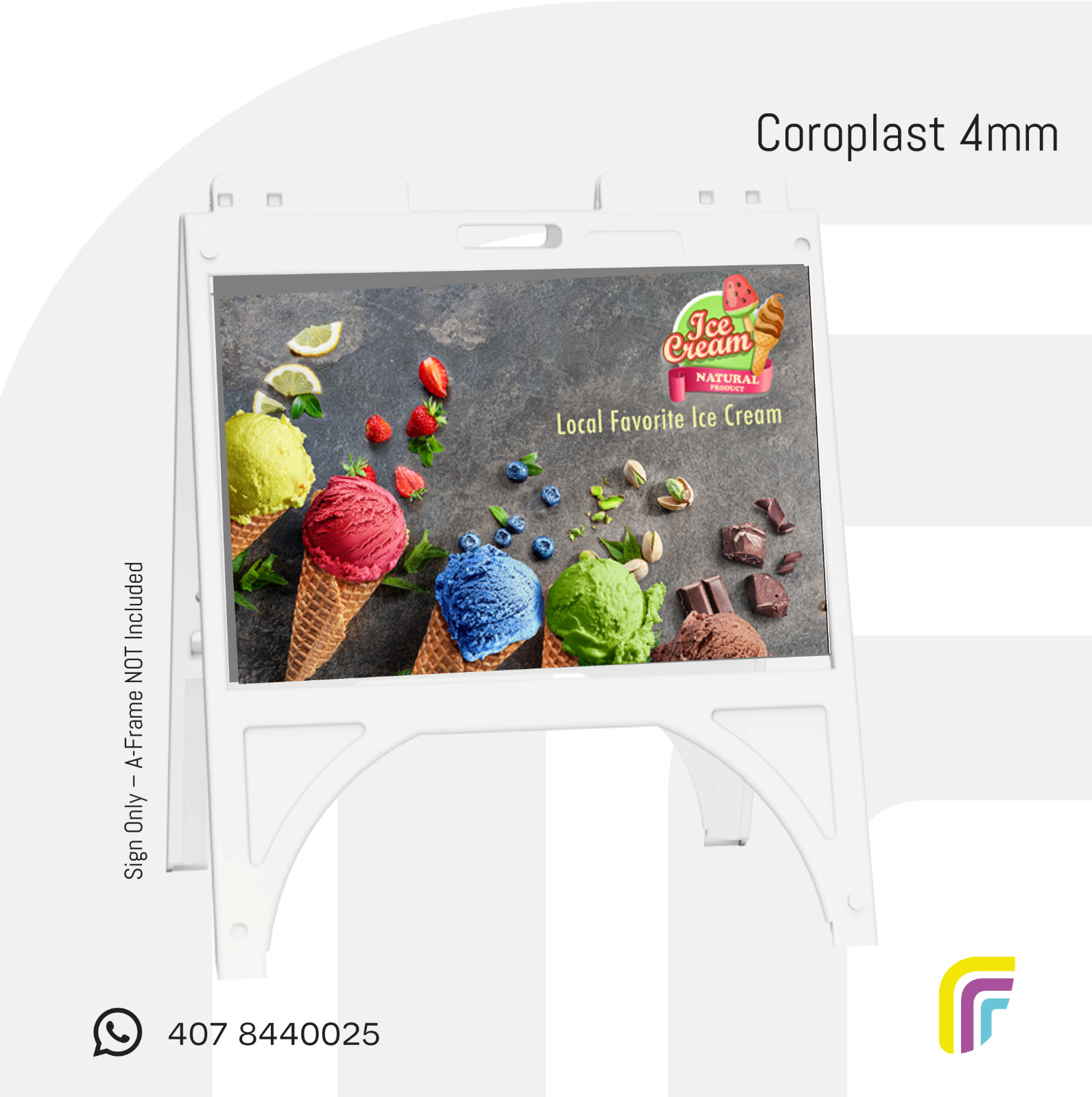 2 Coroplast Signs 4mm 24×18″ – Custom Full Color, 1 Side Print | Outdoor
