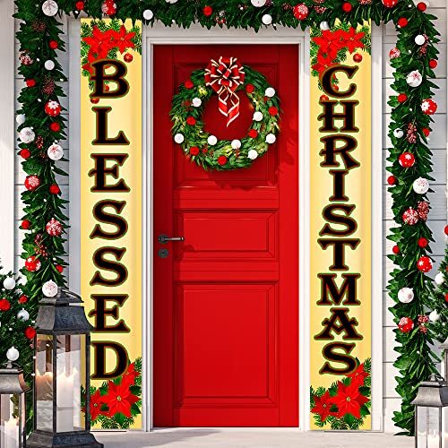 Blessed Christmas 12″ x 80″ Vertical Porch Banner Set (Indoor/Outdoor) 841098110
