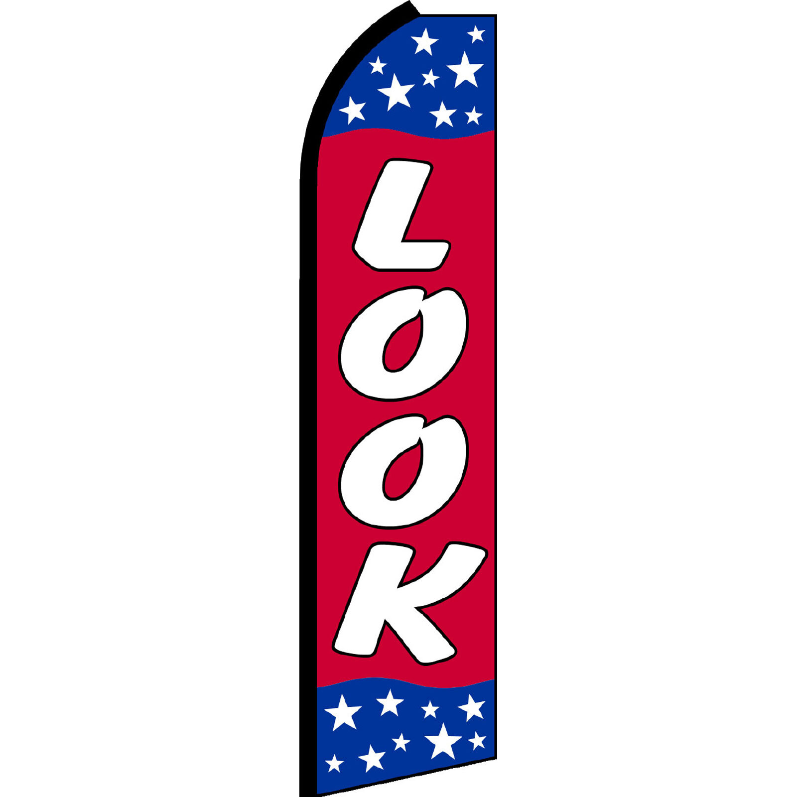 Look 2 1/2 ft X 11 1/2 ft Polyester Swooper Flag