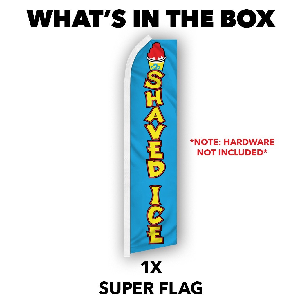 Shaved Ice Advertising Swooper Feather Flutter Flag Concessions Food