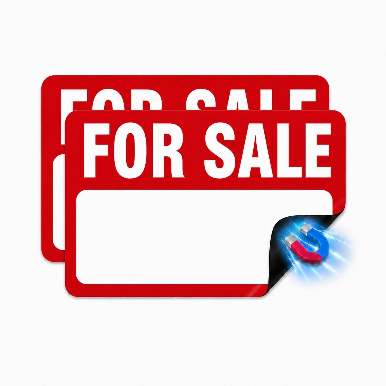 Magnetic Vehicle For Sale Signs – 2 Pack, 12.2″ x 9.06″, High Visibility, Reusab