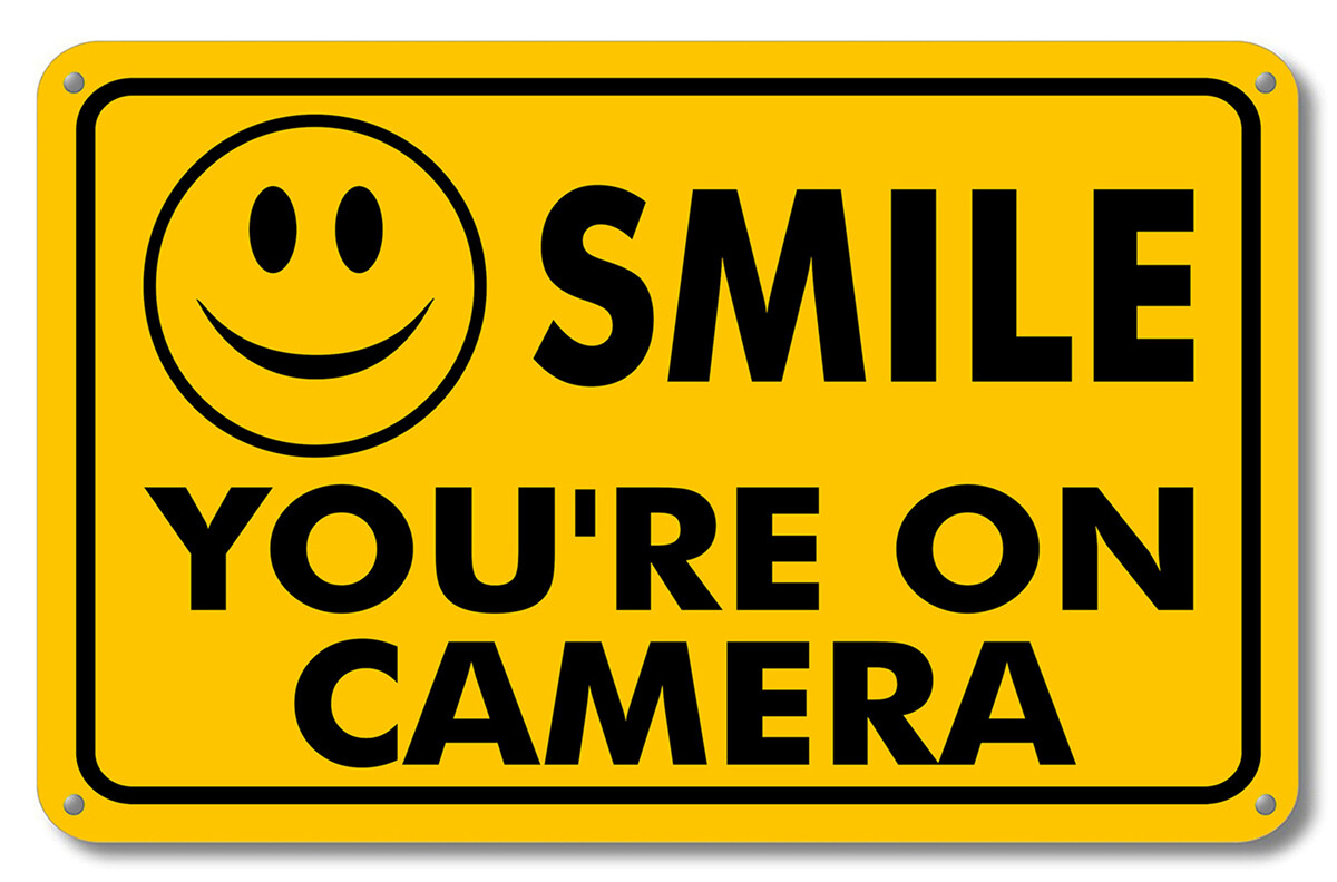 NEW SMILE YOU’RE ON CAMERA SECURITY WATERPROOF BUSINESS YELLOW SIGN VIDEO CCTV