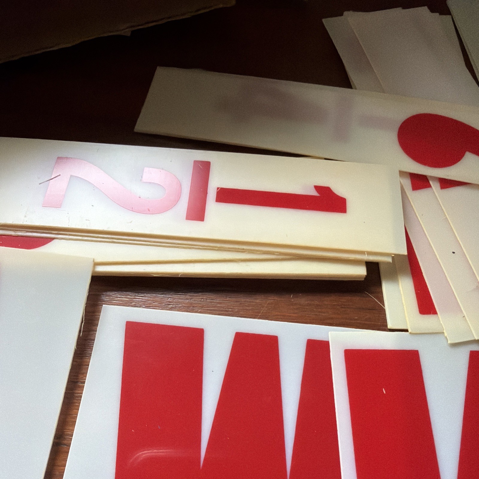 Vintage Red On White Plastic Marquee Letters Numbers Symbols 6 X 3