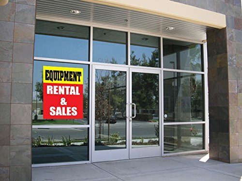 Equipment Rental & Sales | Retail Window Display Sign | 18″W x 24″H